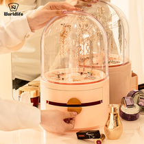 Earrings storage box rotating hand jewelry ear studs ring jewelry box large capacity necklace display high-end exquisite luxury