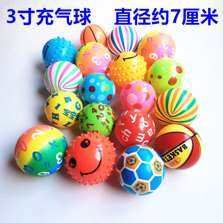 Children's toy ball baby clapping ball PVC small paddie ball jumping ball 3 clothes with smiley face and press-ball striated ball