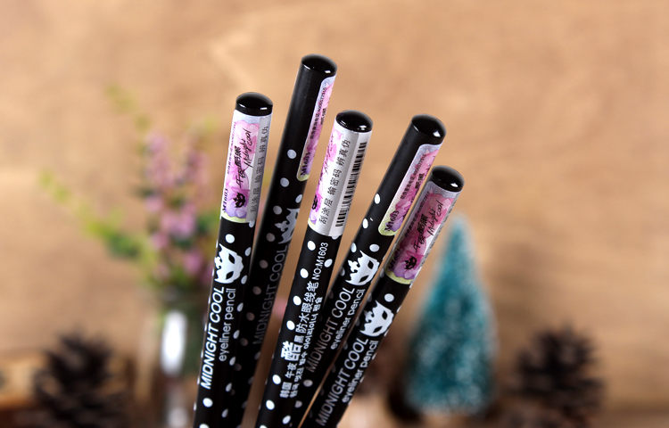 Authentic midnight cool black không thấm nước kẻ mắt sóng điểm bằng gỗ sử dụng kép bút chì lông mày dày màu đen dễ tô màu không nở - Bút kẻ mắt kẻ eyeliner cho mắt sụp mí