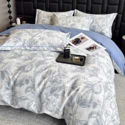 Roland Home Textiles Pure Cotton Brushed Four-Piece Set 100% Cotton Thickened Bed Sheet Double Bed Four-Piece Set Suitable for All Seasons