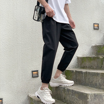 Pants mens casual pants summer thin Korean version of the trend sports nine-point pants loose straight leg all-match harem pants