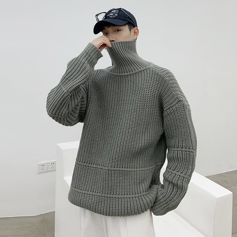 Autumn and winter high collar sweater Masculine Thicken harbour Wind Insurges Tide with handsome airweaters Bottom line Loose Laziness and Lazy Breeze