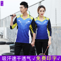 Long sleeve badminton suit half sleeve quick-drying men and women group purchase breathable tennis clothing printing table tennis suit Korean version