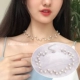 Vòng cổ tình yêu màu đỏ choker ngọc trai chuỗi xương đòn đơn giản vòng cổ ngắn lưới trang sức cổ màu đỏ vòng cổ siêu cổ tích nữ - Vòng đeo tay Cuff