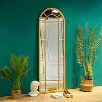  Simple modern style full-body floor-to-ceiling wall-mounted mirror Home bedroom clothing store Bed and breakfast fitting mirror Living room full-length mirror