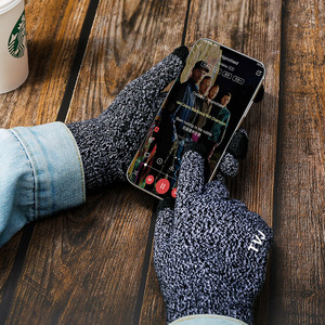 【情侣款】加绒保暖针织触屏手套