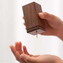 Black walnut solid wood high-end toothpick holder for home living room and restaurant portable classic solid wood portable simple toothpick box