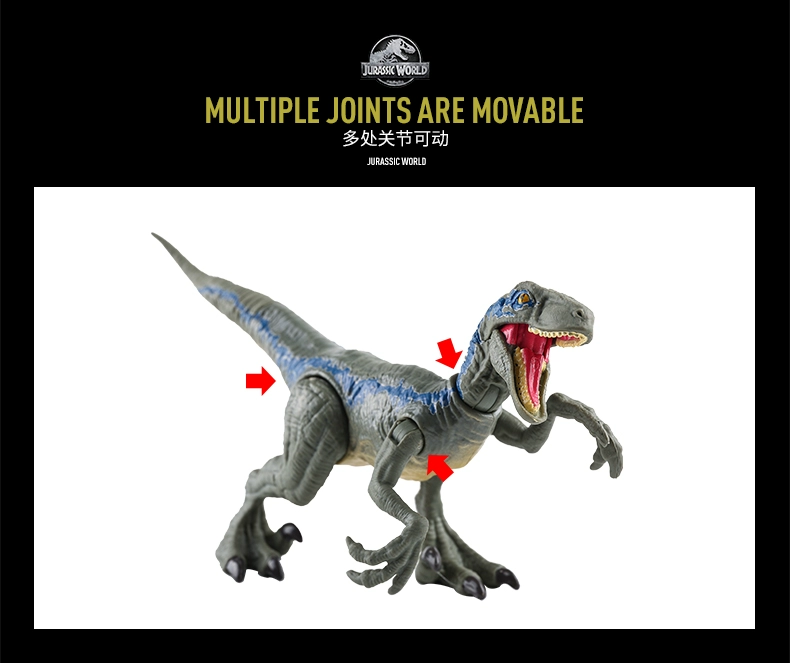 Mattel Jurassic World 2 mô phỏng khủng long di chuyển tyrannosaurus hoàng đế tyrannosaurus raptor mô hình đồ chơi cậu bé - Đồ chơi gia đình