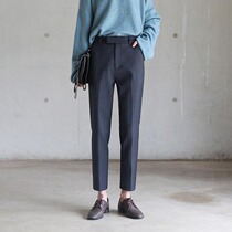 2021 Four Seasons thin ankle-length pants female professional commuter OL suit pants casual straight leg pants pipe