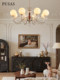 French chandelier living room lamp crystal antique style romantic 2026 new master bedroom pearl retro art dining room lamp