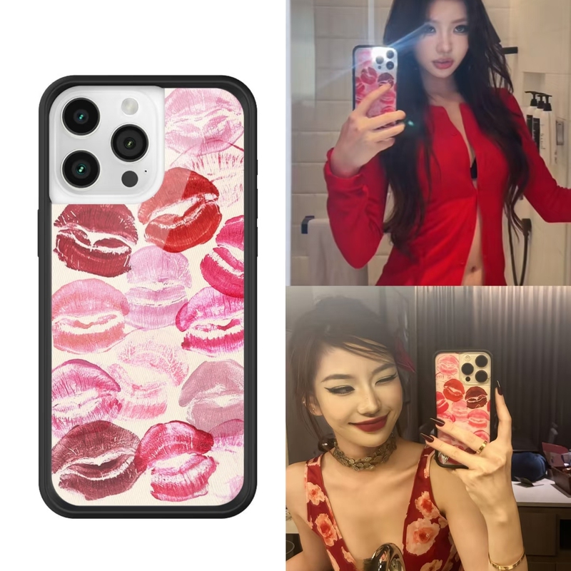 Wf Phone Case, Same Style as Huang Baobao, Kensington Fashion Lip Print Phone Case Suitable for iPhone 15 /14/13Promax/Plus Apple 16Pro, European and American Fashion Anti-Drop Protective Case 17