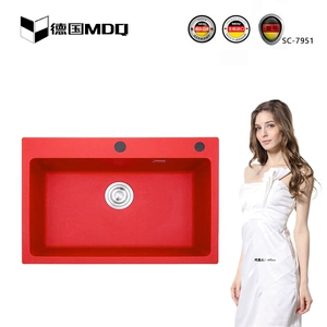 Немецкая высококачественная мойка MDQ (SC-7951, немецкий красный кварцевый камень), большая умная раковина с одной раковиной