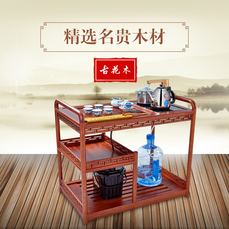 KAMJOVE gold oven tea car solid wood tea table removable with wheel tea table whole set of tea set KW-6500