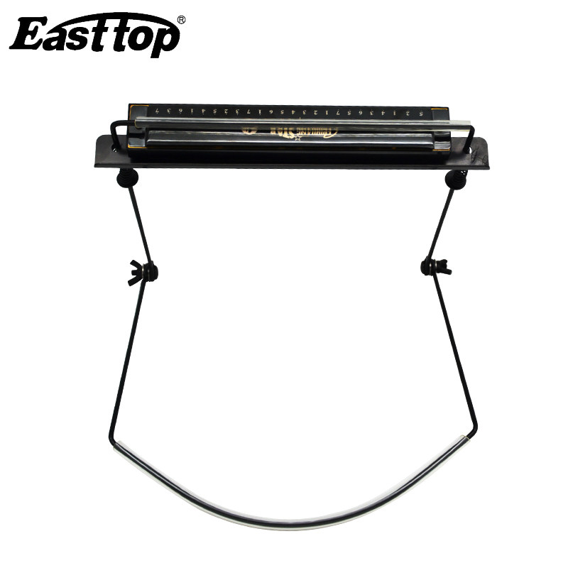 Easttop10 holes 24 holes universal harmonica frame resound accent harmonica with harmonica holder harmonica hanging neck rack adjustable