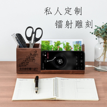Solid wood pen holder storage desk signature pen stationery eraser organizer ideas can be used to DIY photo ornaments
