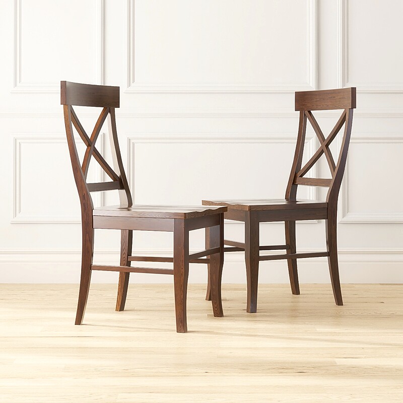 Napa home simple American all solid wood fork X back dining chair imported ash wood country pastoral style water-based paint