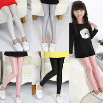 Girls Glossy Pants Thin Stretch Wear Leggings Baby Joy Tight High Children Small Foot ankle-length pants Tide