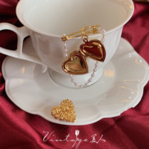 Autumn Whisper Retro vintage French exquisite elegant versatile fringe tassel heart love brooch combination