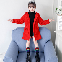 Girls woolen coat autumn and winter coat children thickened 4 for two three four five six seven 9 eighty-year-old female baby Western style girl