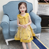 Girls dress summer dress for children three four five six seven eighty and ninety - ten years old girls are sleeveless