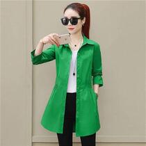 Spring and Autumn Long Long Long Sleeved Shirt Womens New Korean Shirt Shirt Weathering Joker Windbreaker