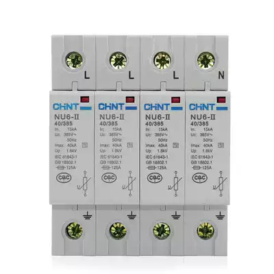 Zhengtai household lightning protection device arrester surge protector NU6-II 4P 15-40KA
