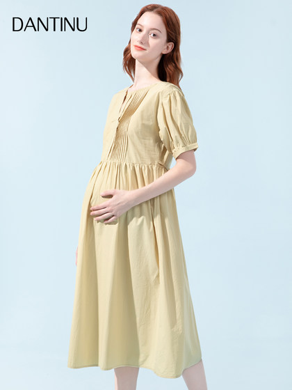 孕妇裙夏款2025新款夏装连衣裙高级感大码小个子宽松中长款女夏季