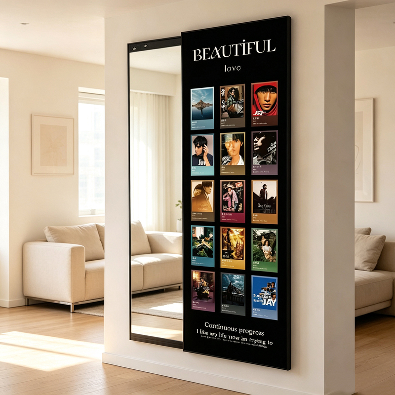 Magnetic Invisible Photo Wall Dressing Mirror, Hidden Full-Length Mirror, Can Be Closed, Sliding, Concealed Entryway Mirror Painting Magnetic Invisible Photo Wall Dressing Mirror, Hidden Full-Length Mirror, Can Be Closed, Sliding, Concealed Entryway Mirror Painting