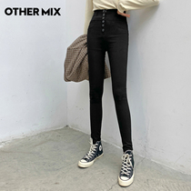 OtherMix pants womens 2021 new thin and versatile high waist early summer stretch ins flow black small pants