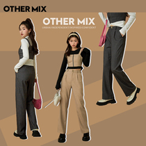 OtherMix Stripes Temperament High Waisted Casual Pants Woman 2022 New Straight Drum Wide Leg Long Pants Tide