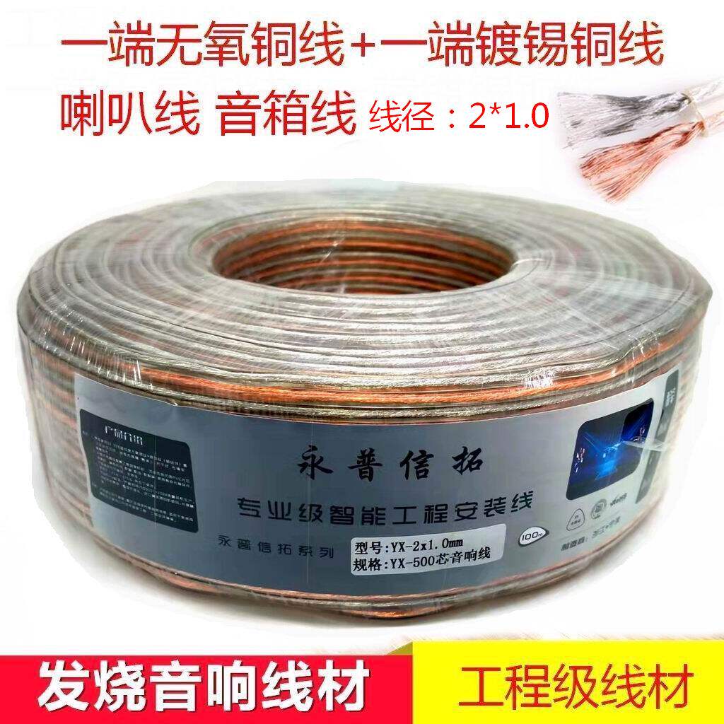 Gold and silver 500 Core sound column line 2 * 1 0 Fever surround sound wire Speaker Line horn Line Broadcast Line 100 m 