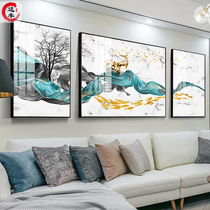 Light luxury living room decoration painting sofa background wall Chinese hanging painting modern simple atmosphere with frame framed elk mural