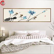 Bedroom decoration painting bedside painting wedding room warm living room mural background wall Lotus modern simple room wall painting