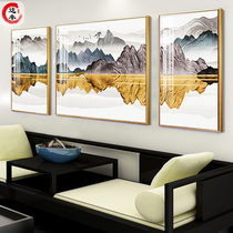 New Chinese living room decoration painting sofa background wall hanging painting abstract landscape modern simple atmospheric office mural