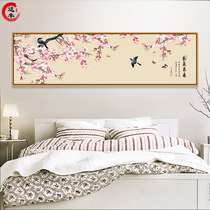Ziqi Donglai modern Chinese bedroom decoration painting living room sofa background wall hanging painting bedside simple flower and bird mural