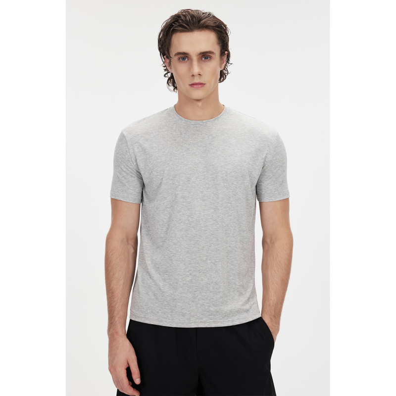 Core Form Versatile All-Season Black, White, Gray, Navy Blue Crew Neck Stretchy Textured Simple Modal Short-Sleeve Tee Core Form Versatile All-Season Black, White, Gray, Navy Blue Crew Neck Stretchy Textured Simple Modal Short-Sleeve Tee
