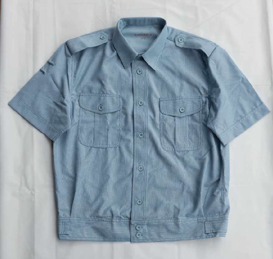 99 sky blue short sleeve shirt old-fashioned light blue striped shirt summer jacket men's work shirt quick-drying