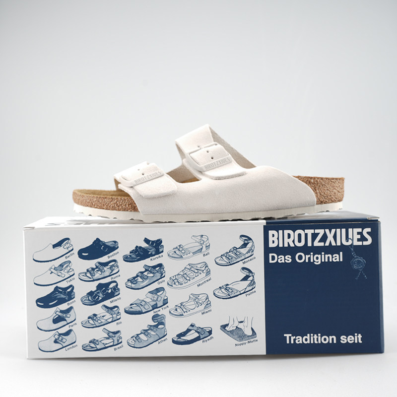 Bone White! Genuine Leather Comfortable Cork Birkenstock-Style Flat Shoes, Cow Suede Arizona Open-Toe Birkenstock Shoes Bone White! Genuine Leather Comfortable Cork Birkenstock-Style Flat Shoes, Cow Suede Arizona Open-Toe Birkenstock Shoes