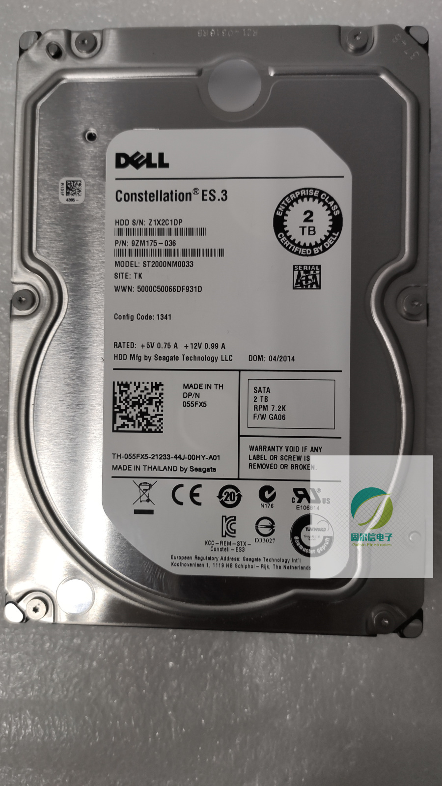 DELL original ST2000NM0033 2T 3 5 7 2K 128M SATA 55fx5 2TB hard drive