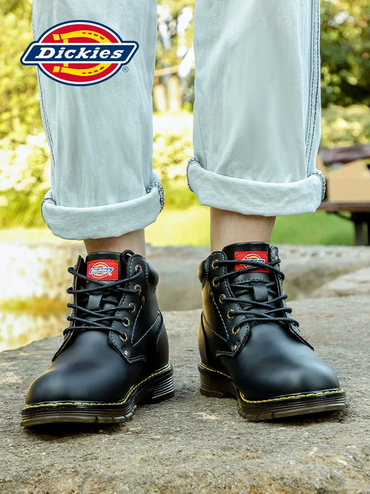 Dickies Martin Bốt nam cao cấp phong cách Anh mùa thu đông giầy da dụng cụ cao cấp Bốt dụng cụ màu đen xu hướng quân đội - Giày ống