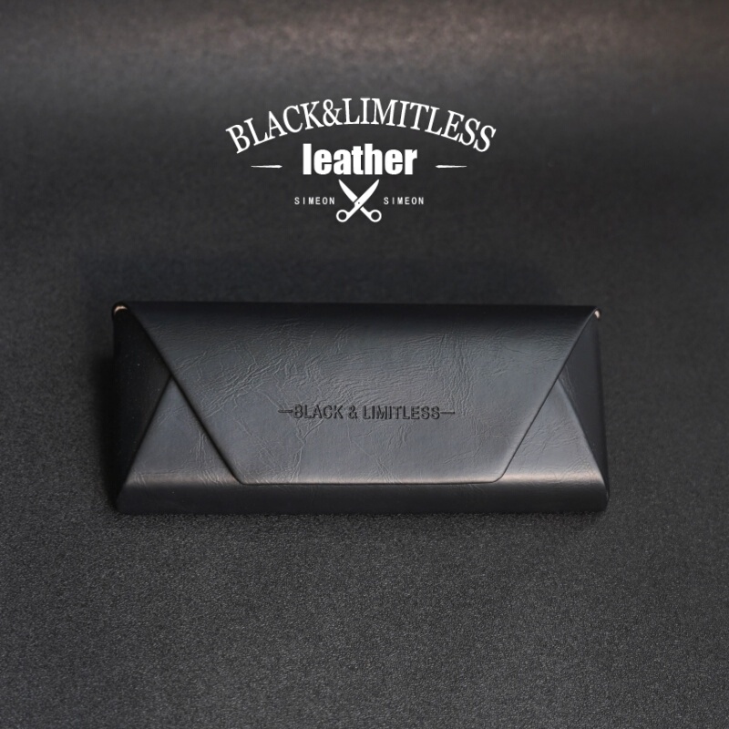 Fashionable Glasses Case, Simple and High-End Leather, Handmade Pu Leather, Pressure-Resistant Black Myopia Sunglasses Storage Box, Glasses Case