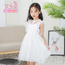 Girls short sleeve dress Summer 2020 new white gauze skirt childrens dress Korean childrens dress girl princess dress