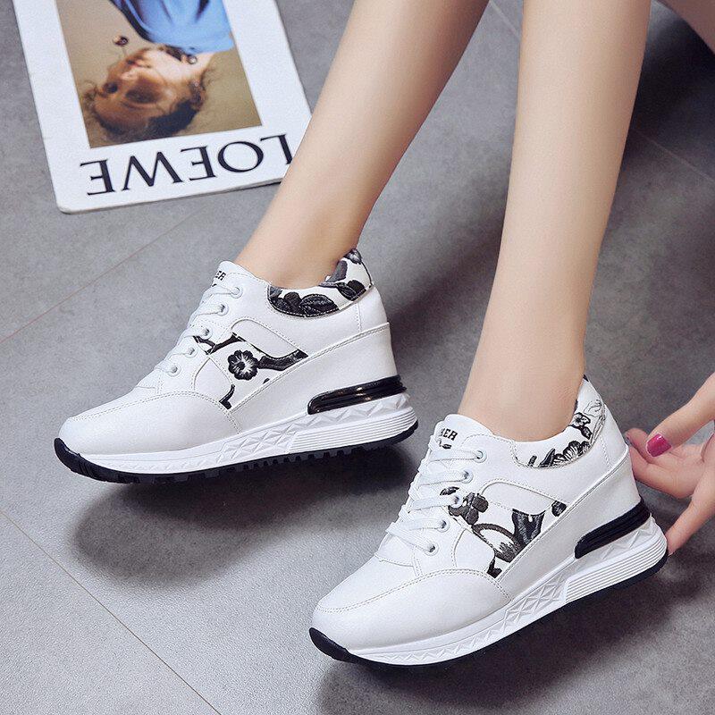 Inside Heightening Women Shoes Casual Shoes Women 2018 Fall New Small White Sneakers Thick Bottom Students 100 hitch Han version Pack shoes