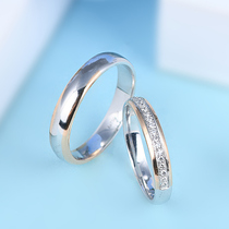 18K white rose gold bicolor diamond ring male and female custom platinum couple pair ring wedding group with a pair of diamond ring