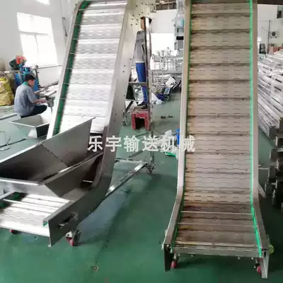 Stainless steel chain plate conveyor galvanized belt baffle chain plate elevator high temperature resistant tunnel furnace drying line