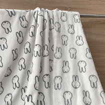 Thickened and widened cartoon black and white rabbit scarf Bear double-sided flannel clothing home pajamas Plush fabric