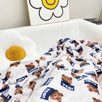 INS Cute Cartoon Blanket Flannel Cover Blanket Student Dormitory Blanket Living Room Sofa Afternoon Nap Blanket Aircraft Blanket