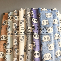 Offset printing panda head double-sided flannel fabric Autumn and winter T-shirt pajama clothing fabric Pet clothes flannel fabric