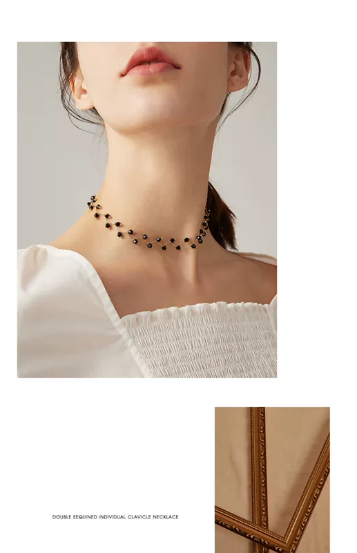 Vòng cổ choker hàn quốc nữ Lolita dây chuyền xương đòn ngắn cổ trang sức dây đeo cổ lưới màu đỏ đen dây chuyền trang sức - Vòng đeo tay Clasp