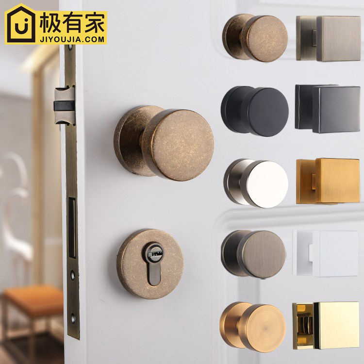 German Seiko spherical lock antique indoor silent room door lock black solid handle bedroom white American door lock